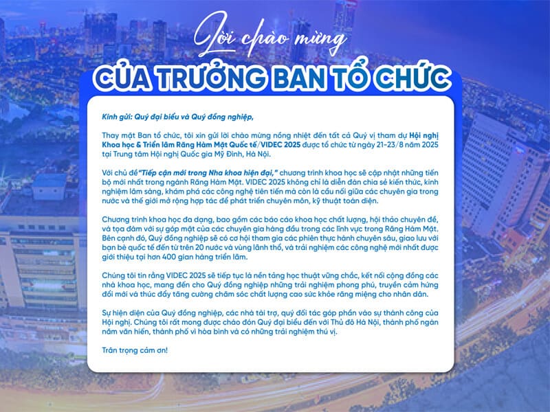 VIDEC 2025 là cơ hội tuyệt vời để các chuyên gia Nha khoa cập nhật những xu hướng và phương pháp điều trị mới nhất